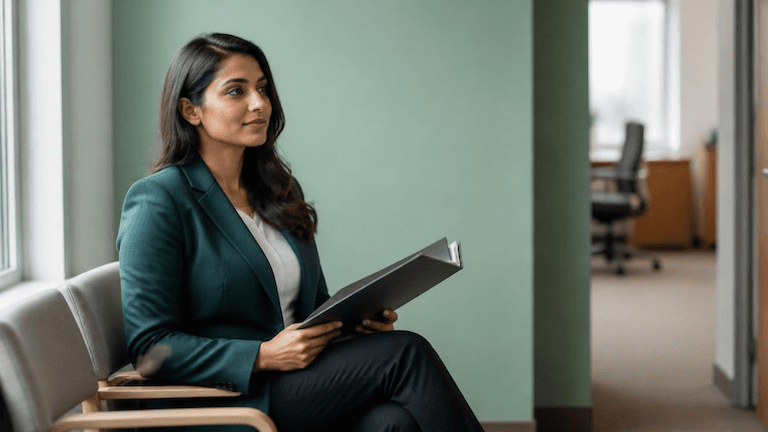 A job applicat is thinking about how to answer the visa sponsorship question